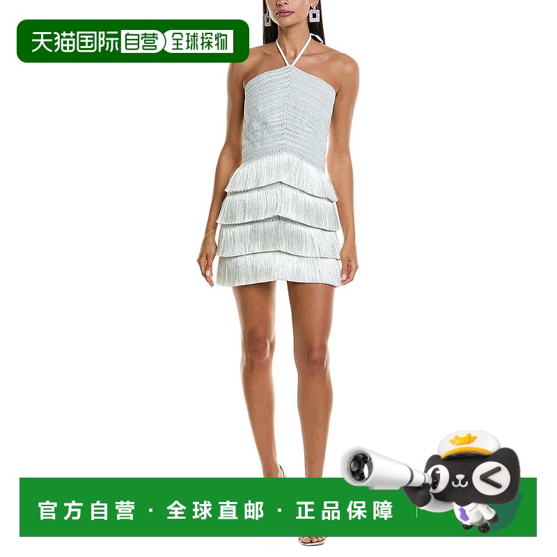 自营 PatBO流苏迷你连衣裙-银色 美国奥莱直发