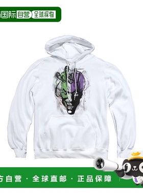 自营 gildan蝙蝠侠小丑喷枪成人套头连帽衫/连帽运动衫 - 白色 美