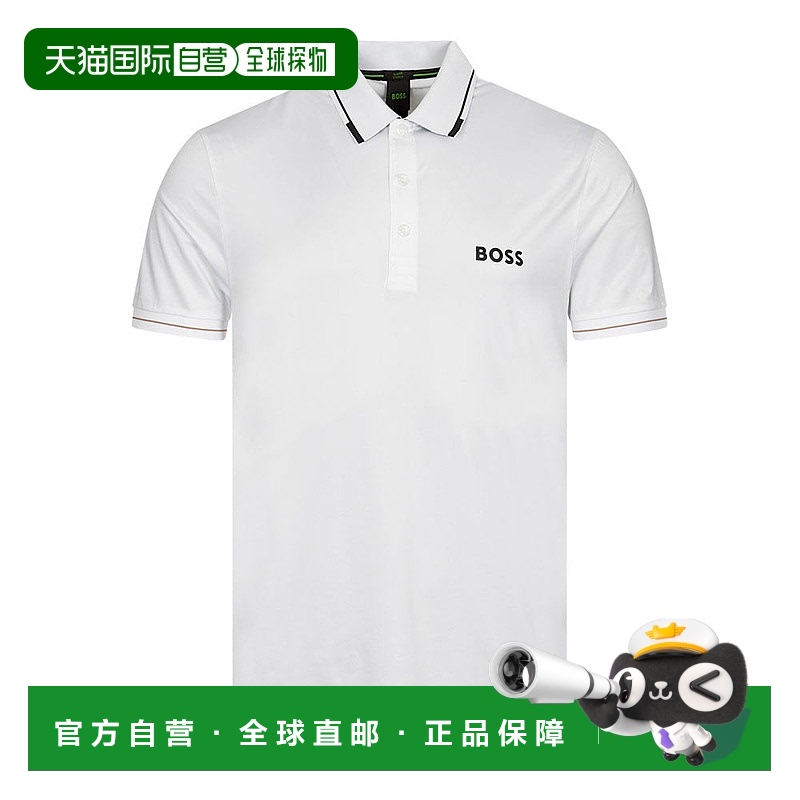 自营 Hugo Boss 男式 Paul Pro 修身短袖 Polo 衫，白色 - 白色
