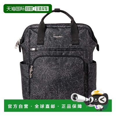 自营baggallini Securtex防盗温莎背包-午夜花朵印花 美国奥莱直