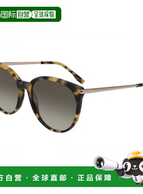 自营Lacoste Sunglasses Round Full Rim, Black Frame And Grey