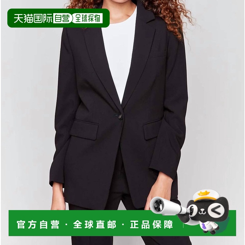 自营 charlie bSolid Long Sleeve Blazer In Black - black 美国