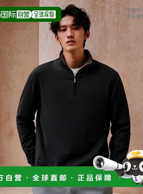 自营 scott barberPima Interlock Zip Mock，黑色 - blk 美国奥