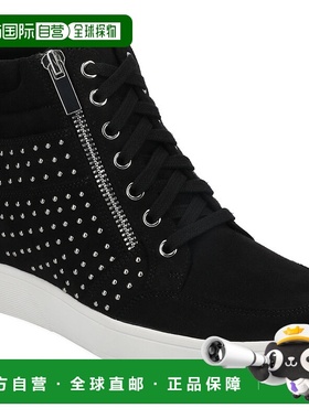 自营 journee collectionJournee女式Clarity高帮楔形运动鞋-黑色