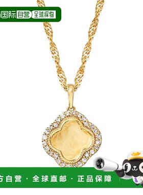 自营 Ross-Simons 18 克拉金钻石三叶草吊坠项链 - 白色 美国奥莱