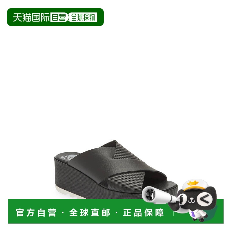 自营sorelWomen's Cameron Flatform Mule In Black, Sea Salt -
