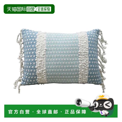 自营vibhsaLinden Street 手工编织屁股结边装饰枕头，14 英寸 X2