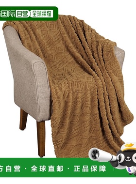 自营Superior 北极波西米亚风针织提花抓绒毯子中等重量蓬松床上