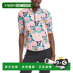 Ruched Navy Elbow Top 上衣美国直发奥莱 Sleeve 自营IBKUL