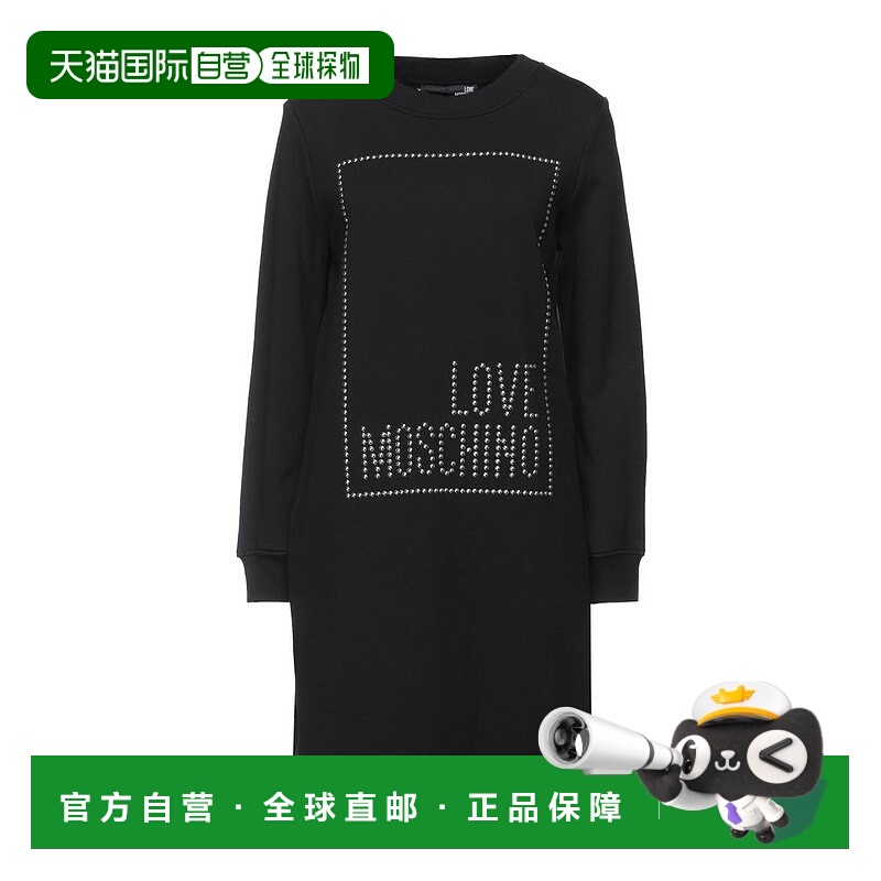 1h可退 【美国直邮】Moschino/奧莉佛女士连衣裙 圆领长袖修身时