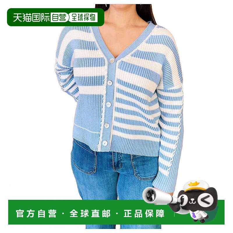 自营ableIsabella Stripe Cardigan In Blue - blue 美国奥莱直发