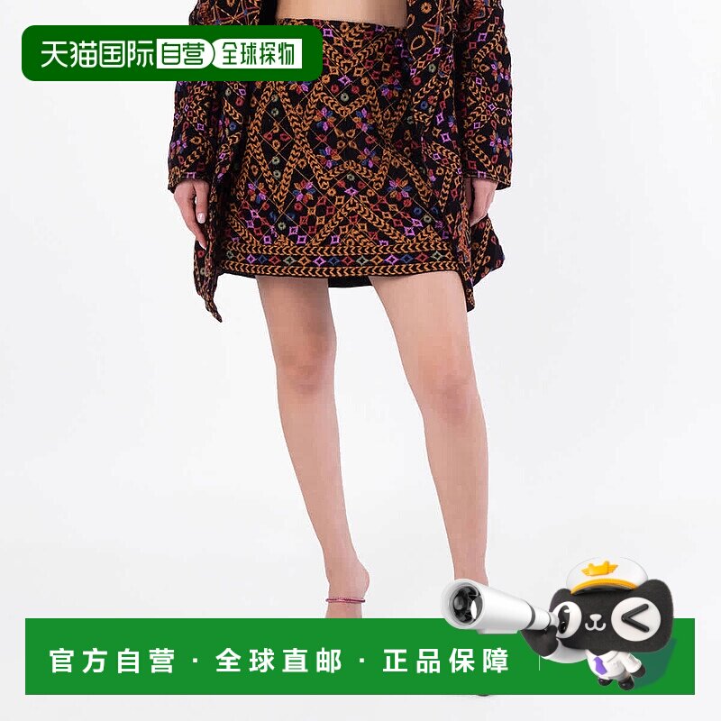自营Farm Rio Embroidered Corduroy Mini Skirt - multi 美国奥