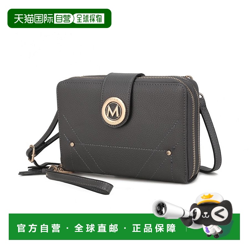 自营mia k collectionSage 手机 带可选腕带的钱包斜挎包 木炭 【