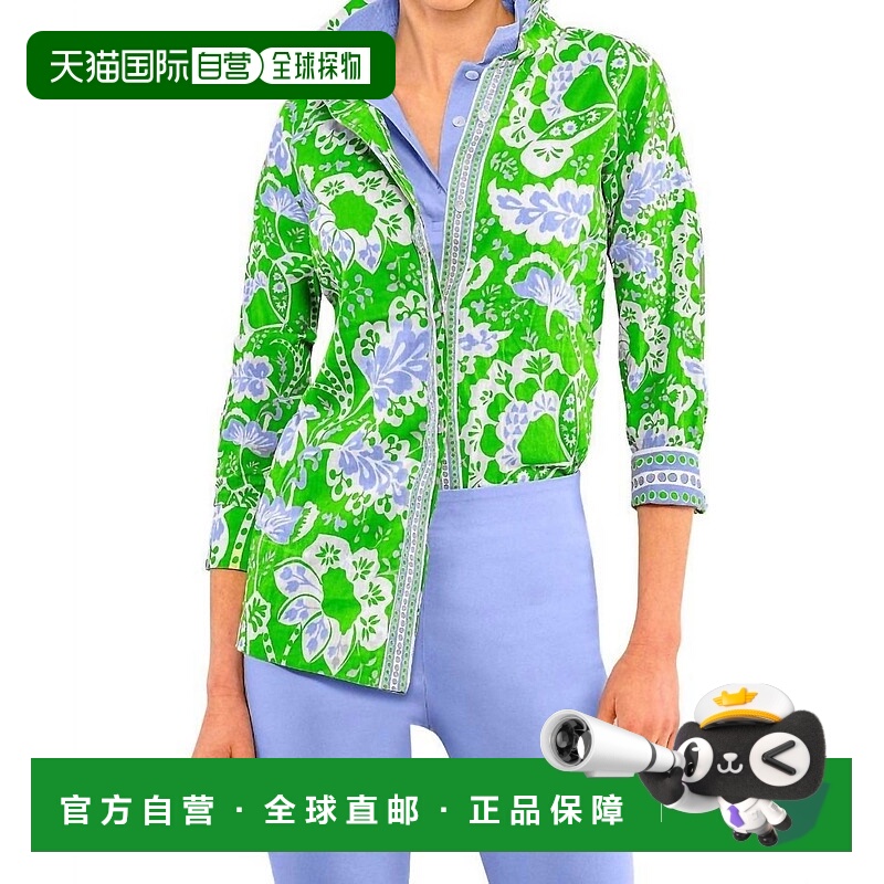 自营 gretchen scott舒适舒适的花衬衫在花凯利/peri-Flora凯利/p