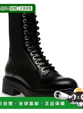自营Women's Steve Madden Kenny Boots Black Leather Block Hee