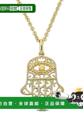 自营 18k 镀金银 Mimi & Max Hamsa Charm 吊坠配链 - 17.5+1.5