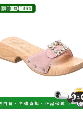 自营 Roger Vivier Viv Clogs绒面骡子-粉红色 美国奥莱直发女鞋