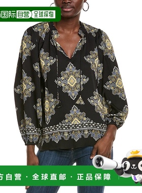 自营 Elie Tahari The Tani Silk-Blend Blouse - black 美国奥莱