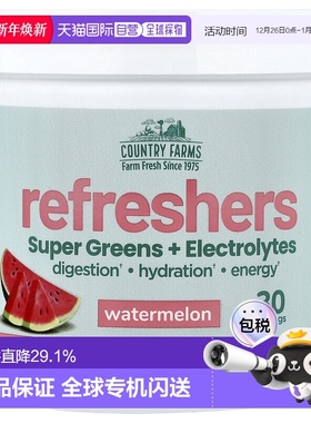 香港直邮Country Farms,Refreshers, Super Greens + Electrolyte