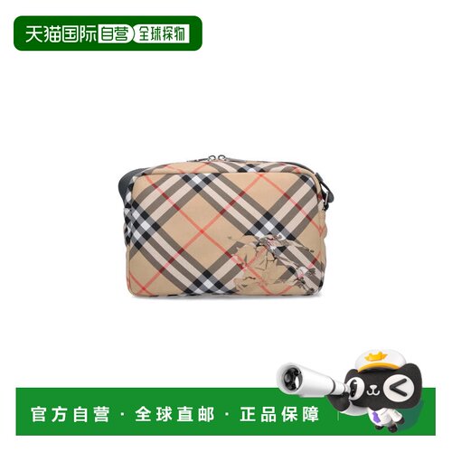 自营米色多色格子图案Burberry斜挎包-中性色单肩包 美国奥莱直发