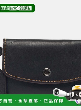 自营Coach Dark Brown Leather Flap Wristlet Card Case - brown