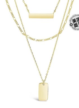 自营sterling forever三层条形项链-金-金 【美国奥莱】直发吊坠