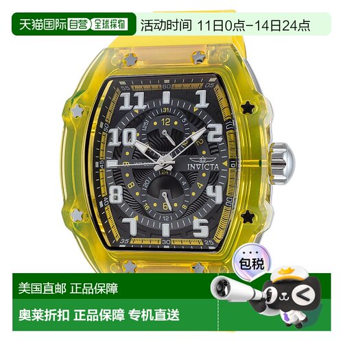 自营Invicta Men's Racing 48.5mm Yellow Quartz Watch - yellow