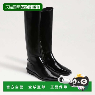 自营Sam Edelman Cesar Black Leather Wide Calf Tall Riding Bo