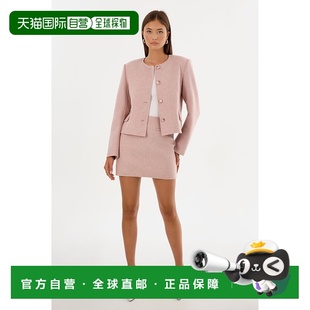 自营lamarque坎德拉|双面羊毛迷你裙-石南粉色 美国奥莱直发a字裙