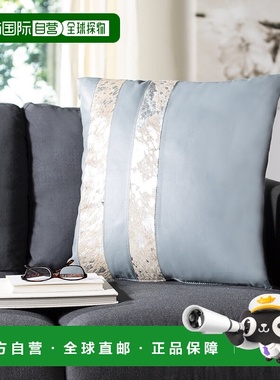 自营 Safavieh Kinston 金属牛皮枕头 - 灰色 美国奥莱直发