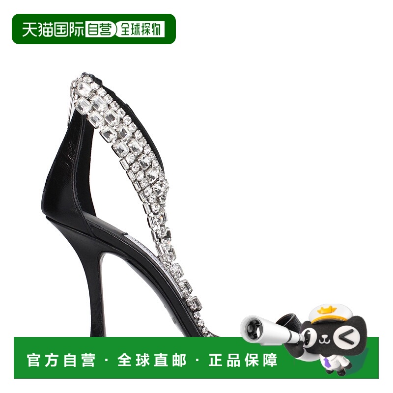 自营 Jimmy Choo皮革细高跟女式凉鞋-黑色 美国奥莱直发