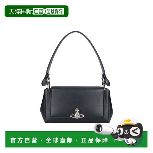 自营vivienne westwood黑色Hazel人造皮革肩包-黑色 美国奥莱直发