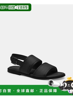 自营 Coach Julian CS034男式黑色皮革带扣双带凉鞋ZPO3963-黑色