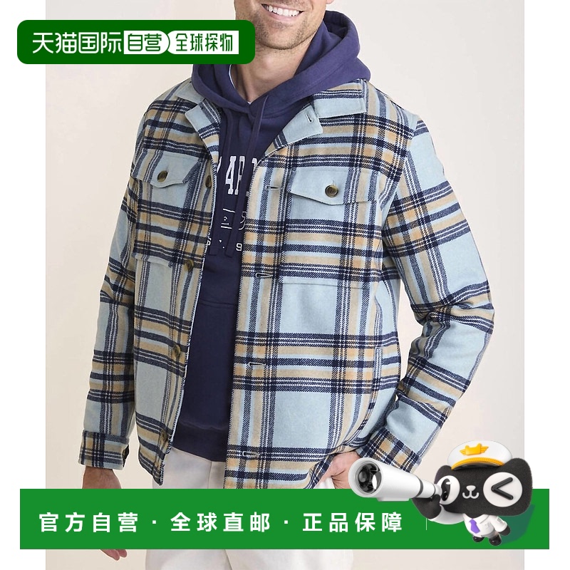 自营 vineyard vinesWool Blend Shacket In Seacliff Blue - sea