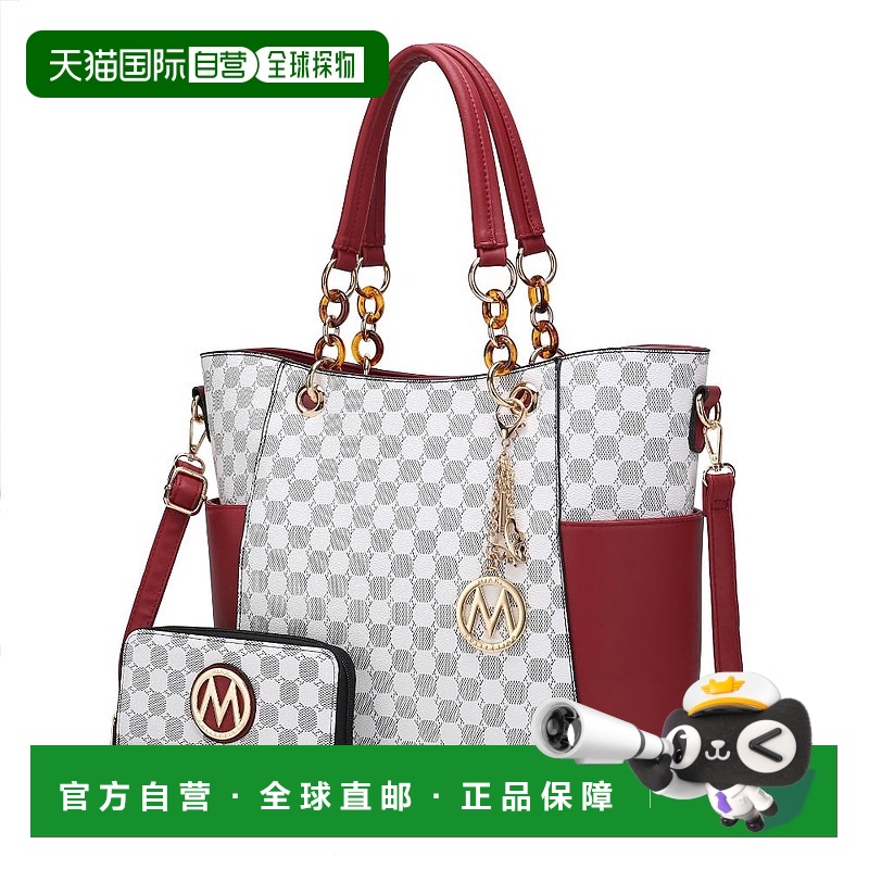 自营 mia k collectionMerlina 2 PCS 女式手提包带钱包 - 红色