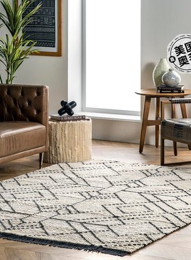 nuLOOM Carlina Modern Geometric Soft Shag Fringe Area Rug -