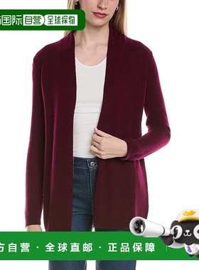 自营sofiacashmere悬垂羊毛和羊绒混纺开衫-红色 美国奥莱直发