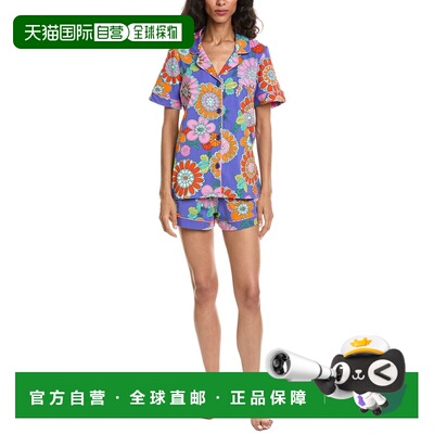 自营bedhead床头2件睡衣短套装-蓝色 美国奥莱直发