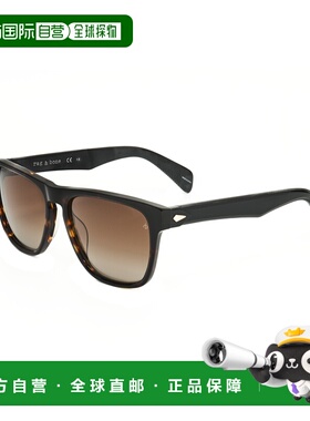 自营Rag & Bone Men's 56 mm Brown Sunglasses - havana gold 美