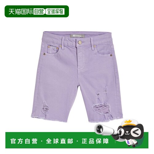 自营Tractr Jeans Diane Destructed Bermuda Short - purple 美