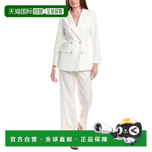自营Pascale La Mode 2pc夹克和裤子套装-白色 美国奥莱直发