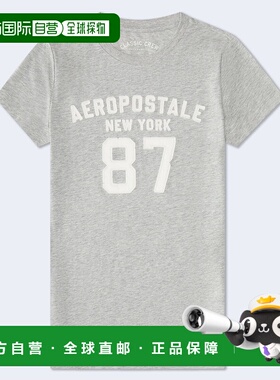 自营 Aeropostale 87贴花图案T恤-浅杂色灰色 美国奥莱直发