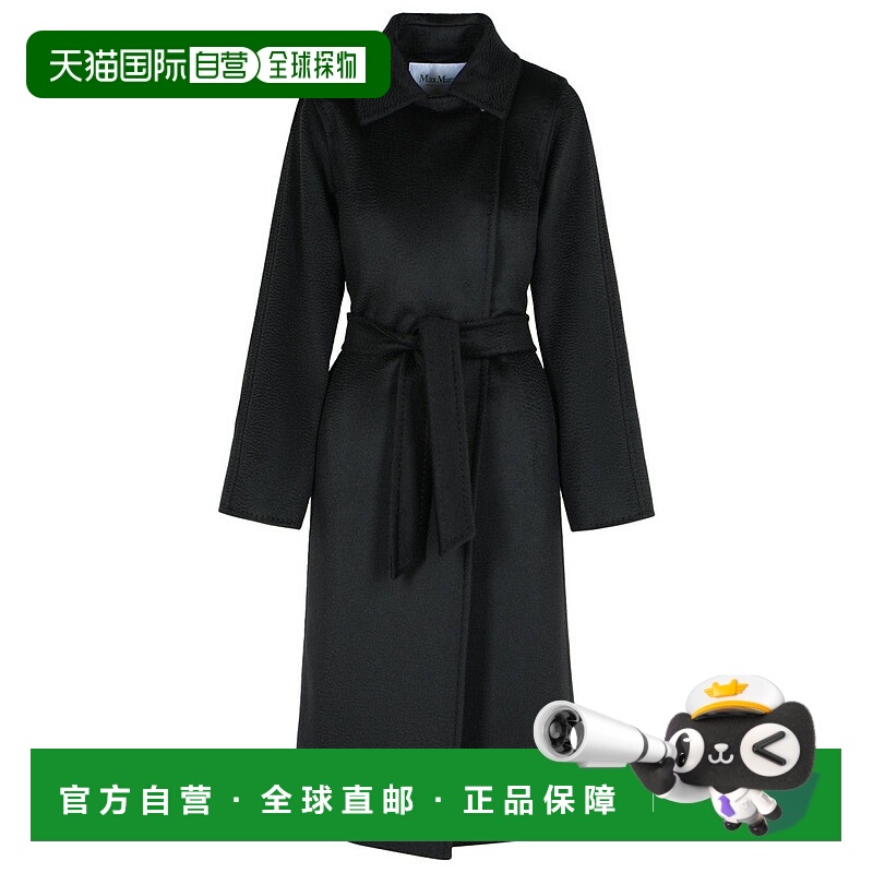 自营max mara“曼努埃拉”黑色驼色大衣-黑色 美国奥莱直发