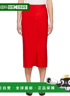 1h可退 香港直邮潮奢 Ami Paris 女士 红色 Straight 半身裙 FSK2