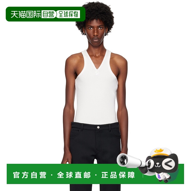 1h可退 香港直邮潮奢 Courreges 男士 白色拉链背心 324JDE078JS0