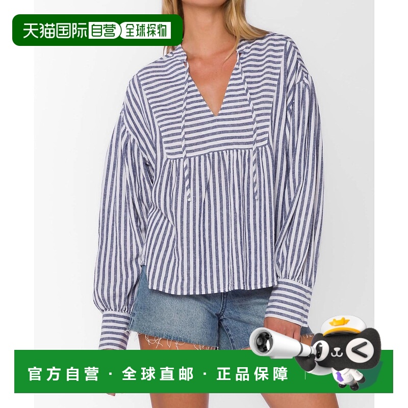 自营velvet heartVince Blouse In Blue Stripe - blue stripe 美