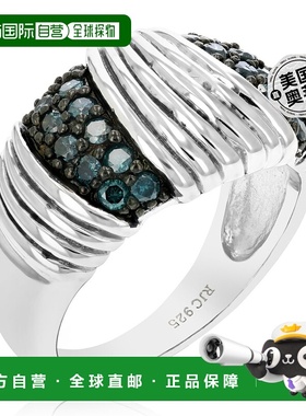 自营 vir jewels 0.55 克拉蓝色钻石戒指 .925 纯银镀铑 - 银 美