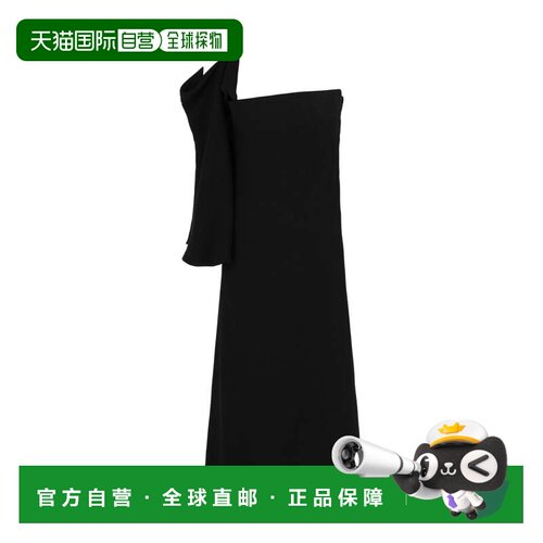 自营ferragamoOne-Shoulder Midi Dress - black 美国奥莱直发