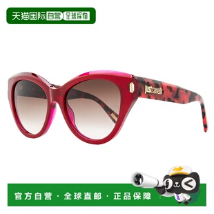 自营 Just Cavalli女式猫眼太阳镜SJC033 09RV红/哈瓦那55mm-09RV