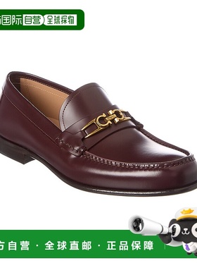 自营 salvatore ferragamo菲拉格慕Mathias皮革乐福鞋-紫色 美国